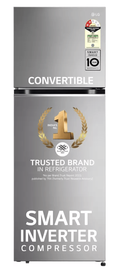 LG 398 L Frost Free Double Door 2 Star Convertible Refrigerator  (Shiny Steel, GL-S422SPZY)